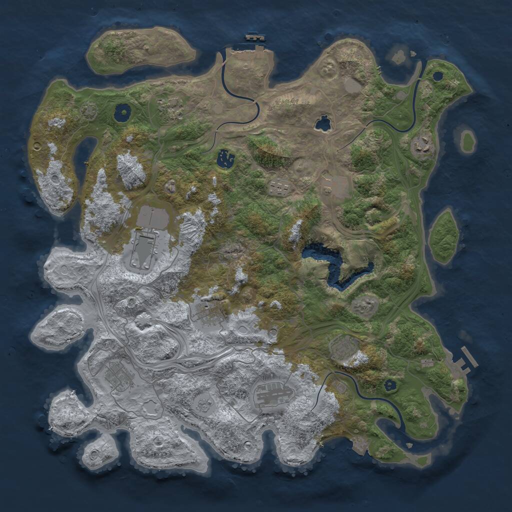 Rust Map: Procedural Map, Size: 4250, Seed: 6531539, 16 Monuments