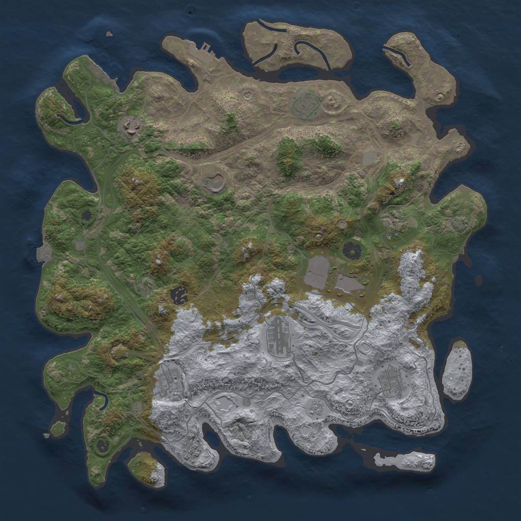 Rust Map: Procedural Map, Size: 4250, Seed: 987654321, 18 Monuments