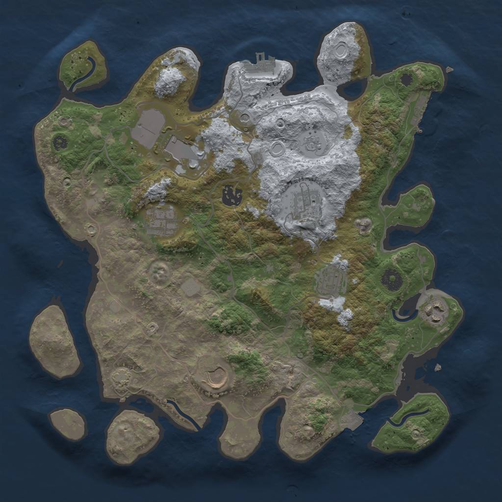 Rust Map: Procedural Map, Size: 3500, Seed: 223855961, 15 Monuments