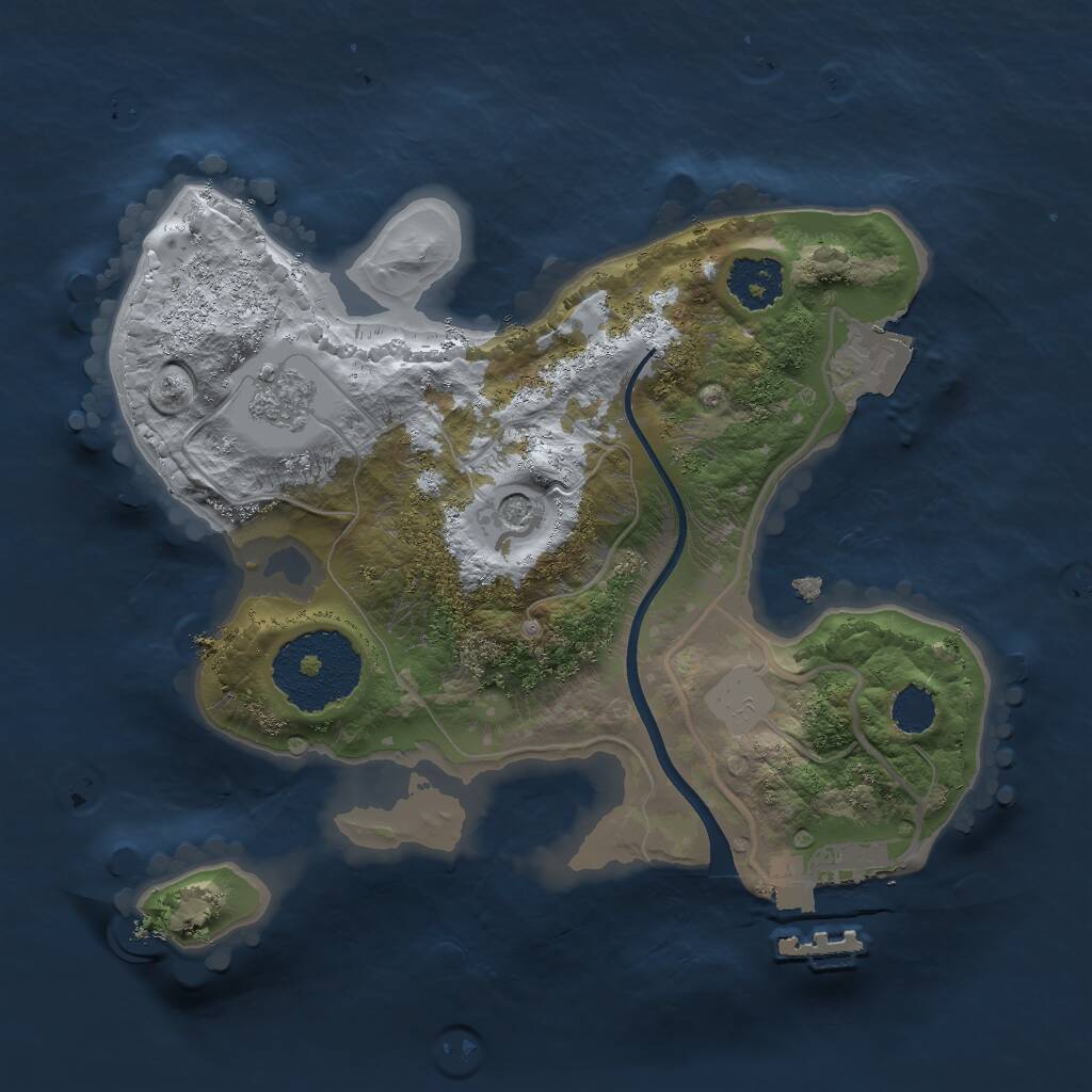 Rust Map: Procedural Map, Size: 2000, Seed: 474, 4 Monuments