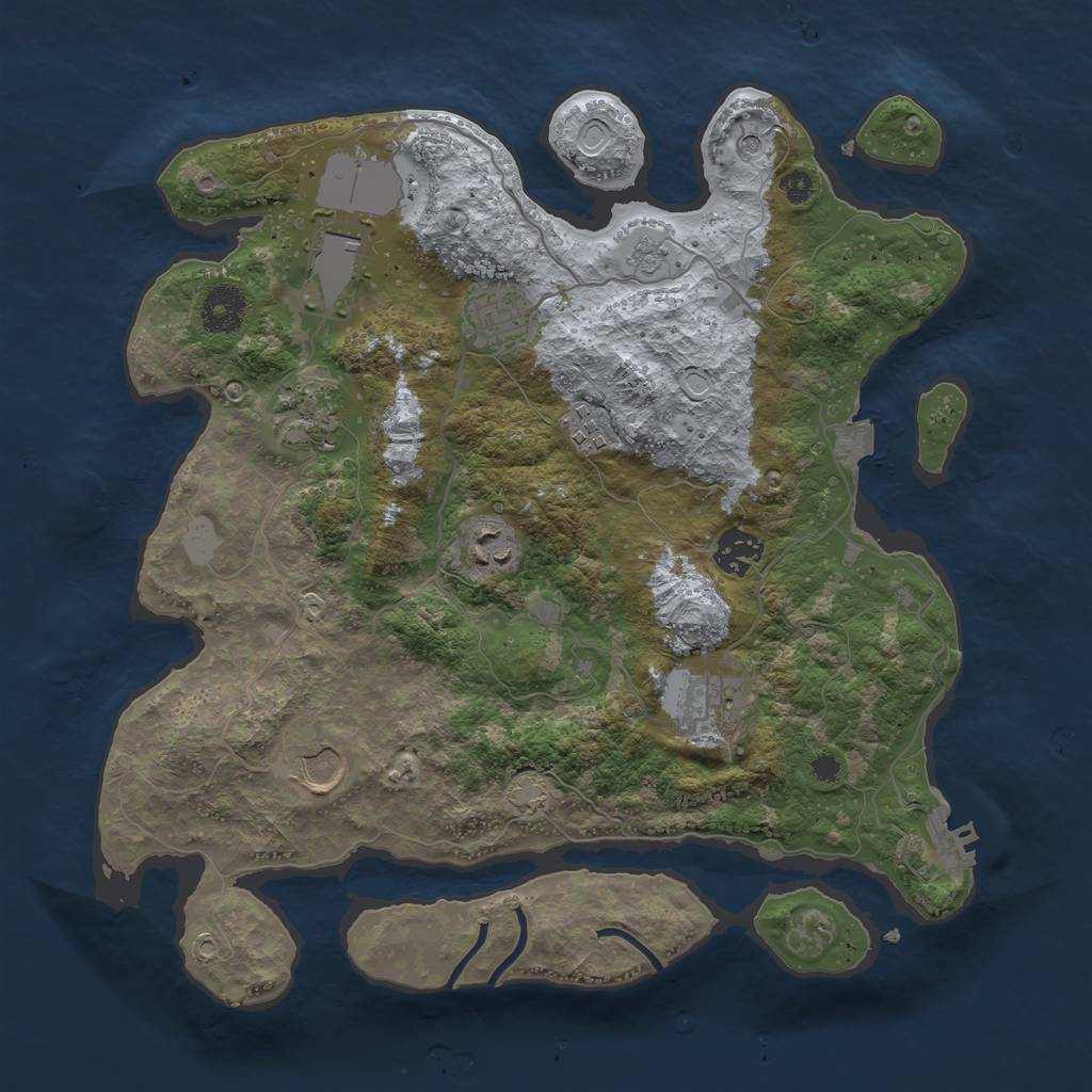 Rust Map: Procedural Map, Size: 3500, Seed: 153325412, 15 Monuments