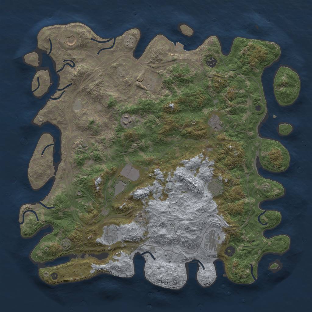 Rust Map: Procedural Map, Size: 4500, Seed: 23693176, 17 Monuments