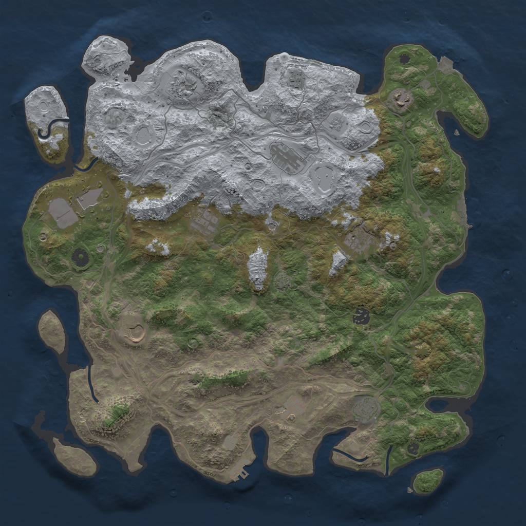 Rust Map: Procedural Map, Size: 4500, Seed: 566784444, 19 Monuments