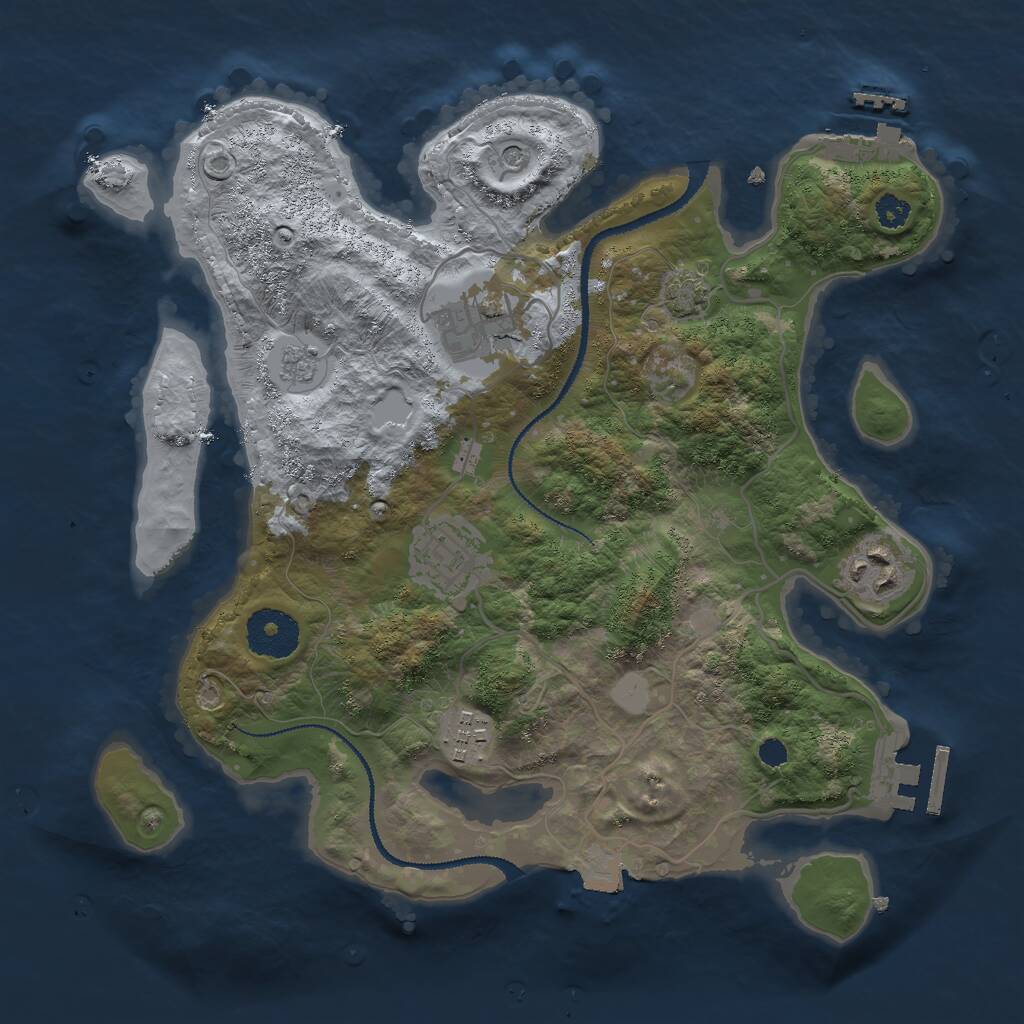 Rust Map: Procedural Map, Size: 3000, Seed: 508575548, 10 Monuments