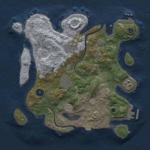 Thumbnail Rust Map: Procedural Map, Size: 3000, Seed: 508575548, 10 Monuments
