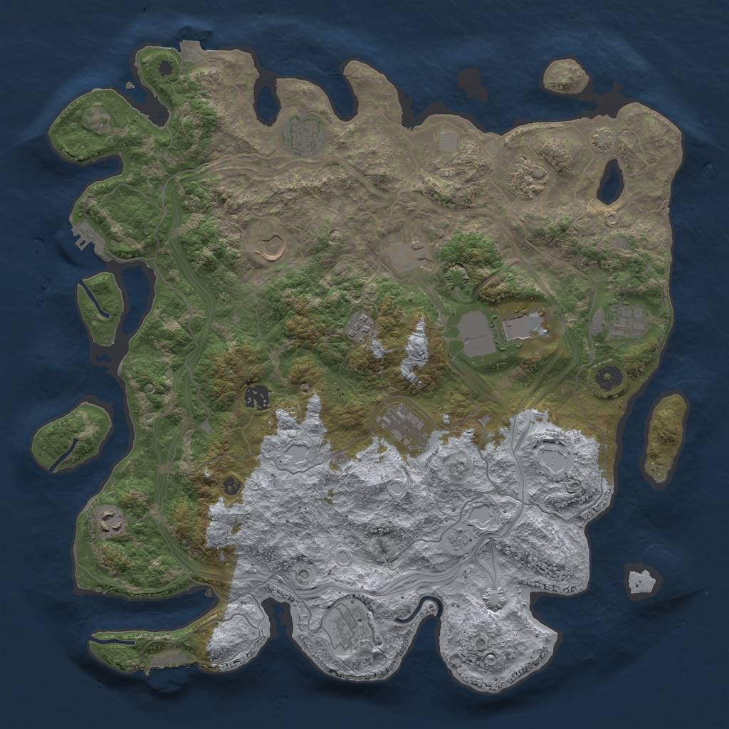 Rust Map: Procedural Map, Size: 4250, Seed: 89532490, 19 Monuments
