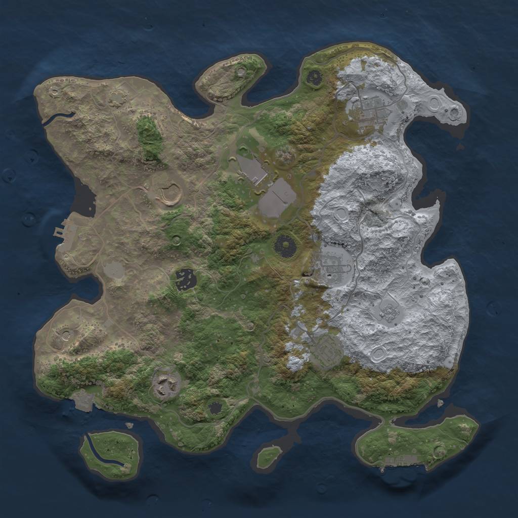 Rust Map: Procedural Map, Size: 3500, Seed: 46230933, 15 Monuments