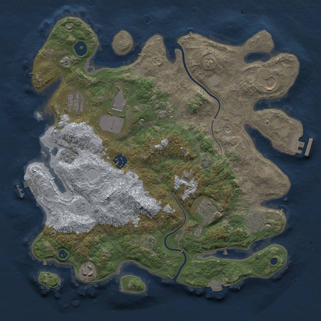 Rust Map: Procedural Map, Size: 3600, Seed: 4042024, 15 Monuments