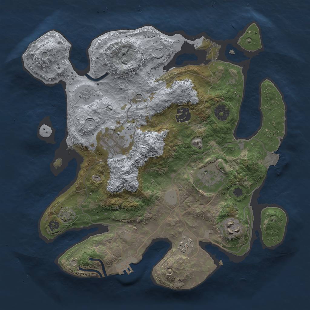 Rust Map: Procedural Map, Size: 3000, Seed: 2789, 12 Monuments