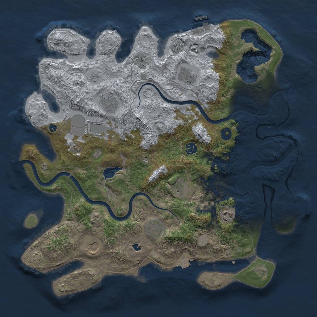 Rust Map: Procedural Map, Size: 4000, Seed: 239084, 15 Monuments