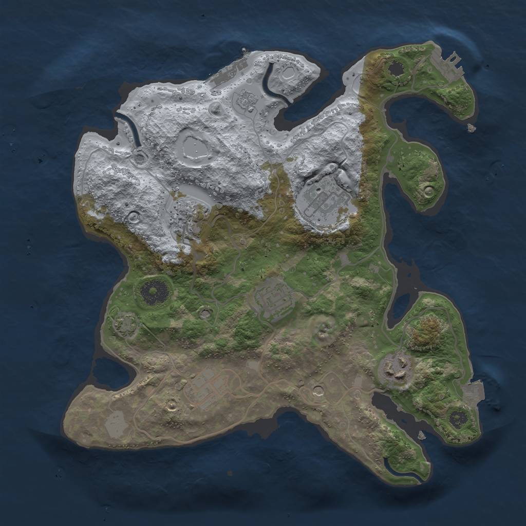 Rust Map: Procedural Map, Size: 3000, Seed: 1819522975, 13 Monuments
