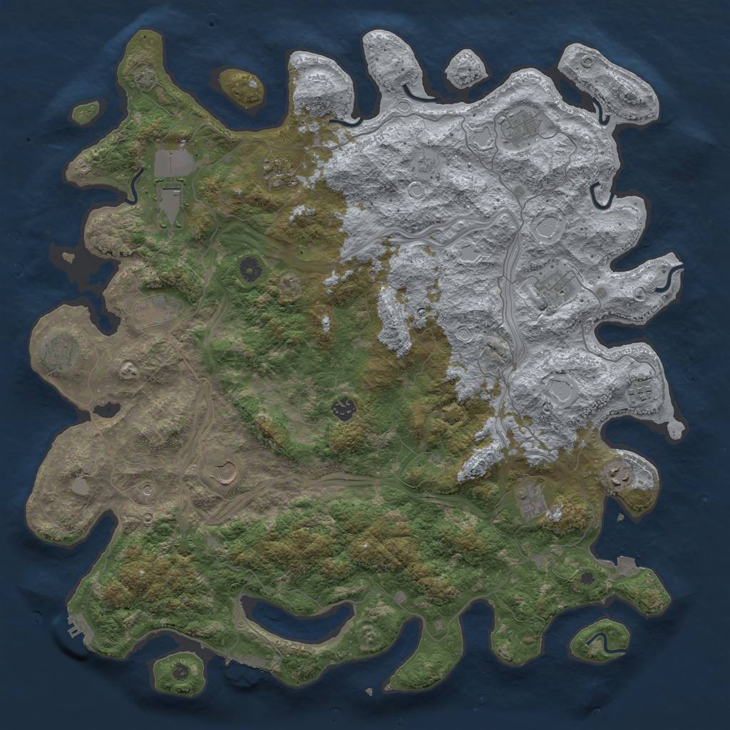 Rust Map: Procedural Map, Size: 4800, Seed: 16934, 19 Monuments