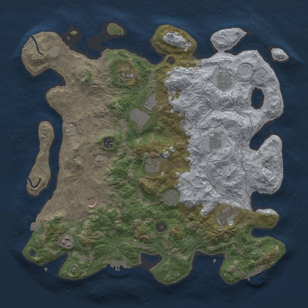 Rust Map: Procedural Map, Size: 4250, Seed: 21218, 19 Monuments