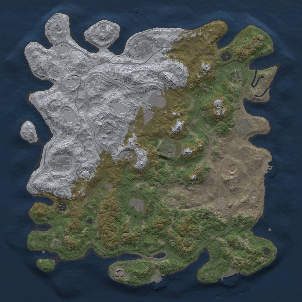 Rust Map: Procedural Map, Size: 4500, Seed: 878045779, 19 Monuments