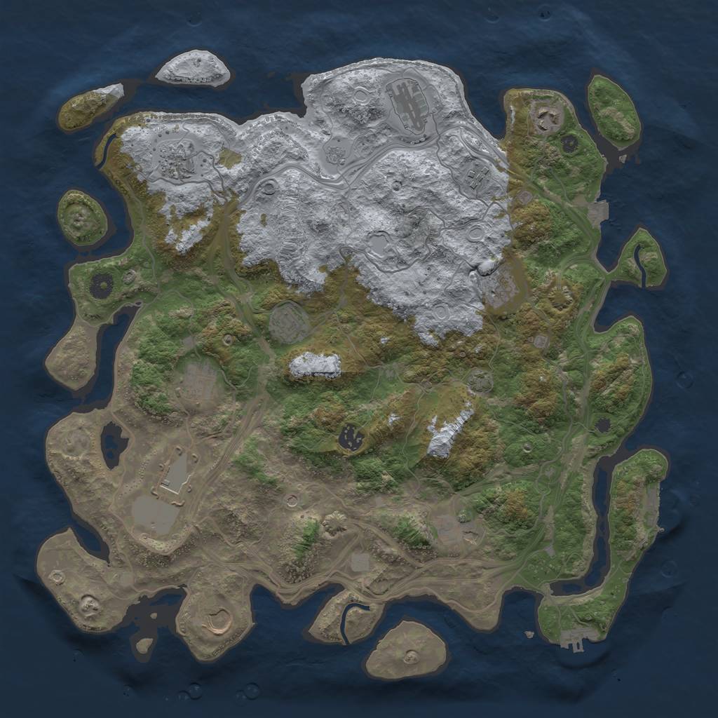 Rust Map: Procedural Map, Size: 4250, Seed: 516643487, 19 Monuments
