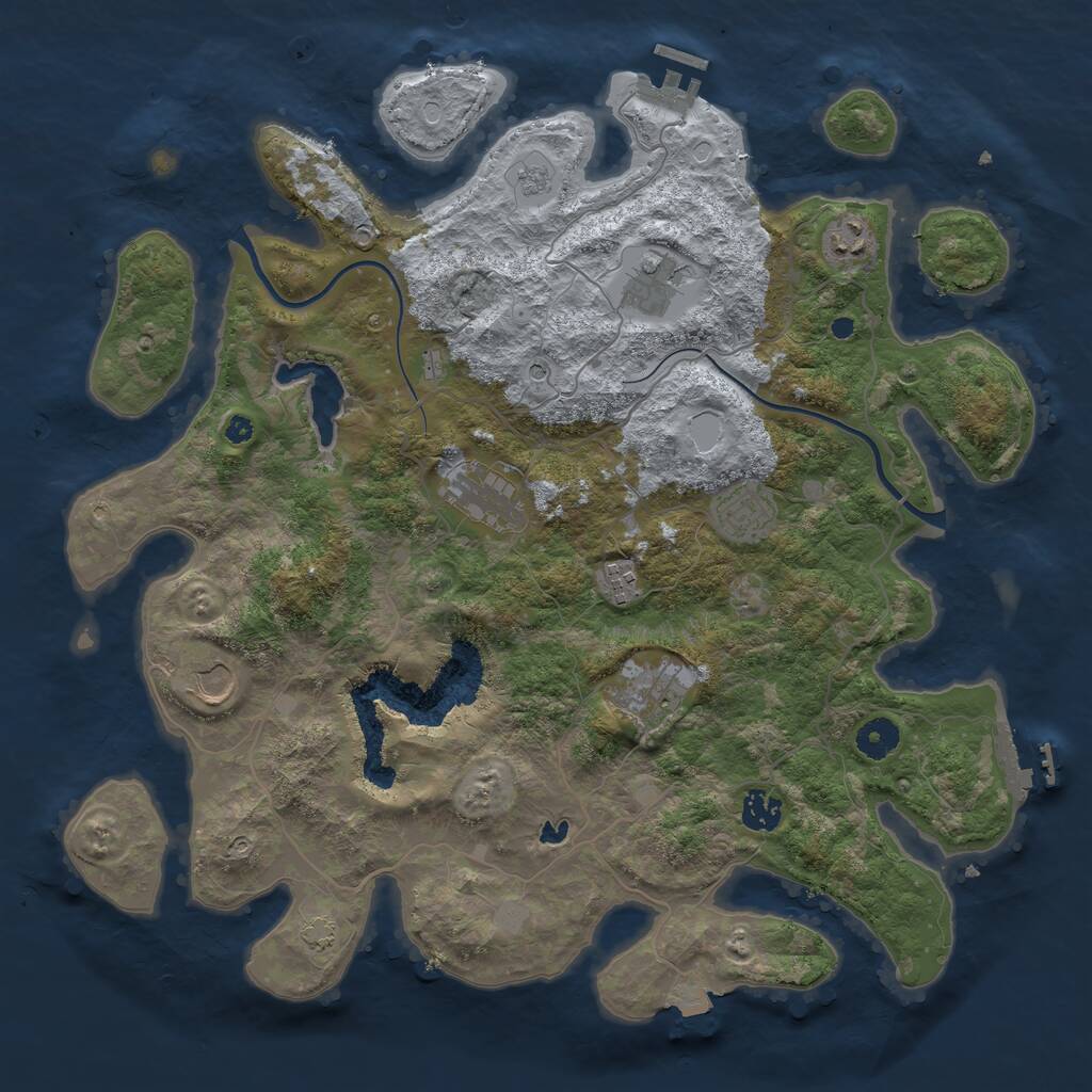 Rust Map: Procedural Map, Size: 4000, Seed: 471048974, 14 Monuments