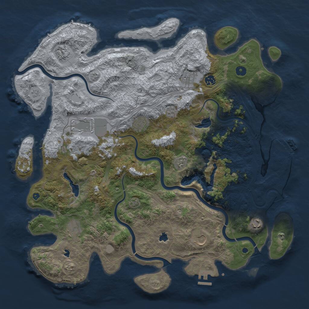 Rust Map: Procedural Map, Size: 4500, Seed: 2057459458, 15 Monuments