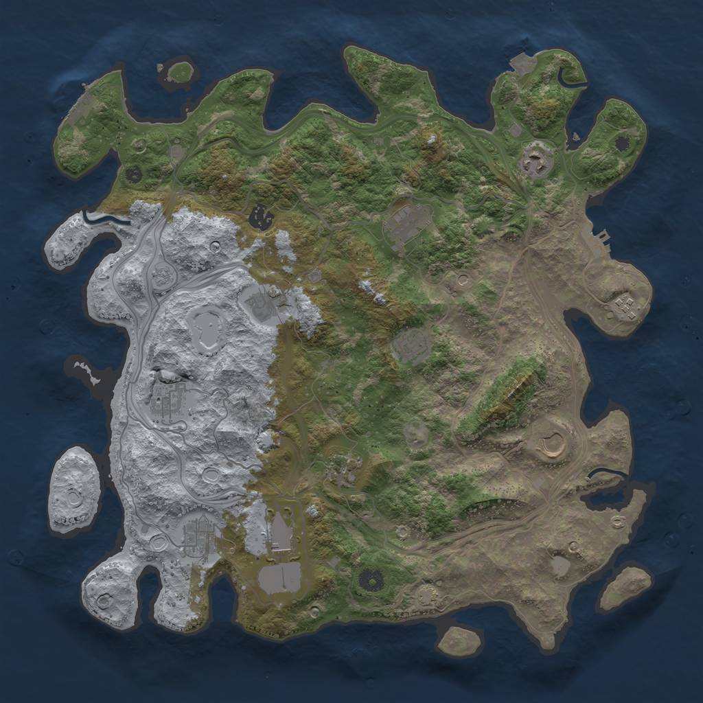 Rust Map: Procedural Map, Size: 4250, Seed: 263481083, 19 Monuments