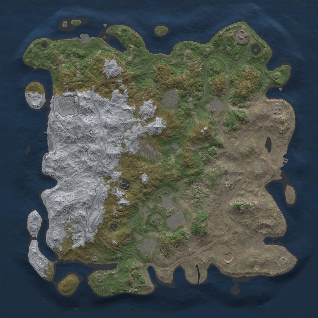 Rust Map: Procedural Map, Size: 4450, Seed: 72505769, 19 Monuments
