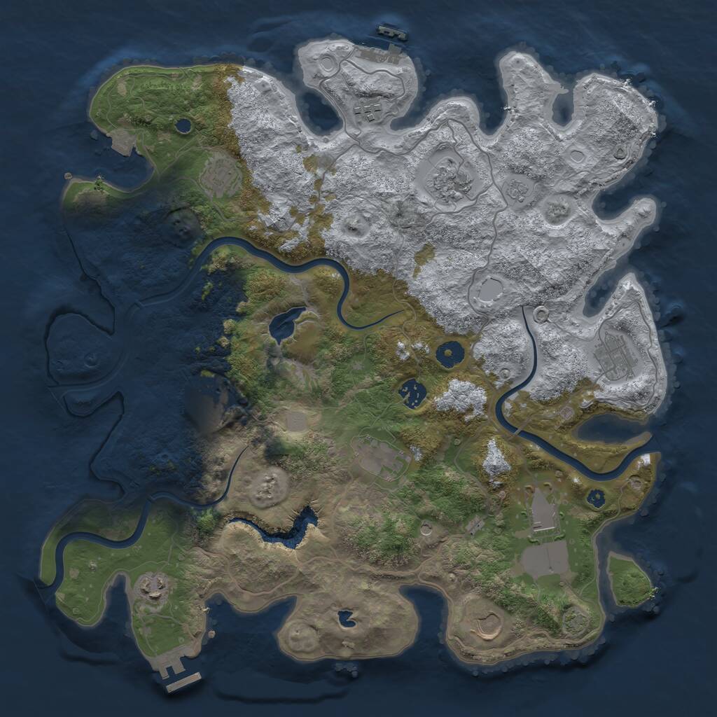 Rust Map: Procedural Map, Size: 4000, Seed: 1955554003, 16 Monuments