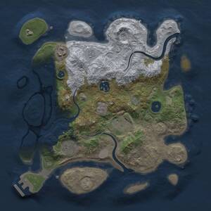 Thumbnail Rust Map: Procedural Map, Size: 3000, Seed: 55877, 10 Monuments
