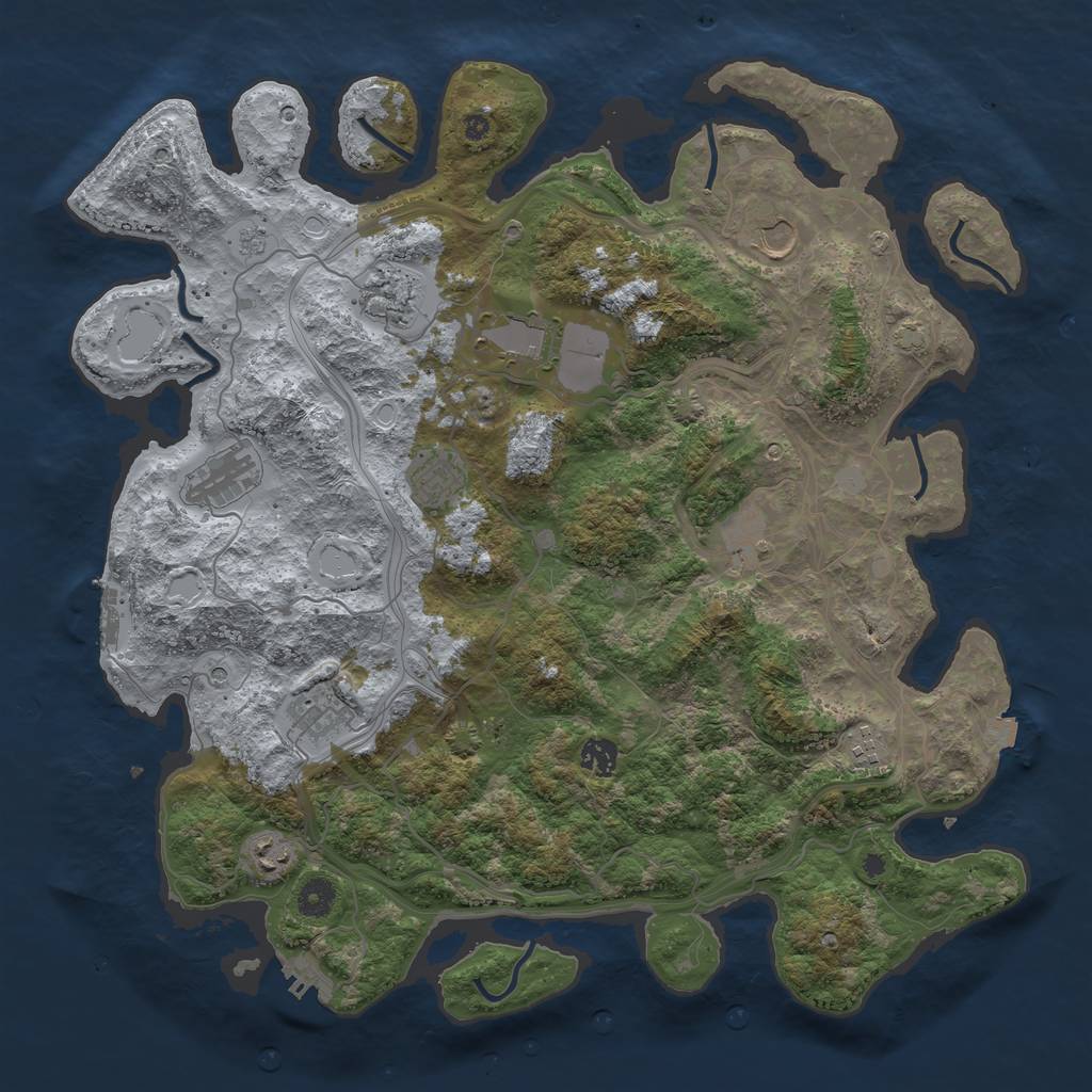 Rust Map: Procedural Map, Size: 4250, Seed: 258457980, 18 Monuments