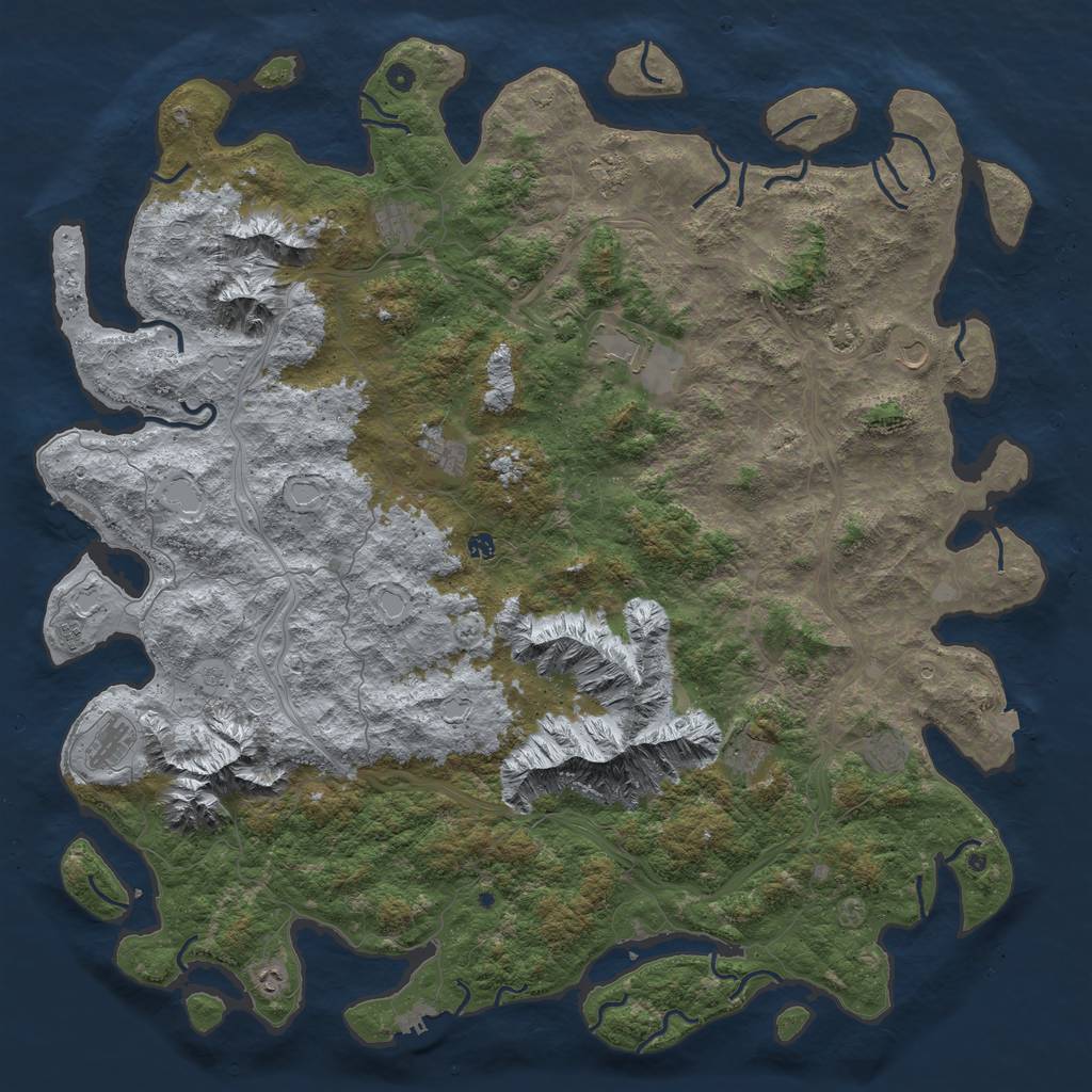 Rust Map: Procedural Map, Size: 6000, Seed: 1573721047, 19 Monuments