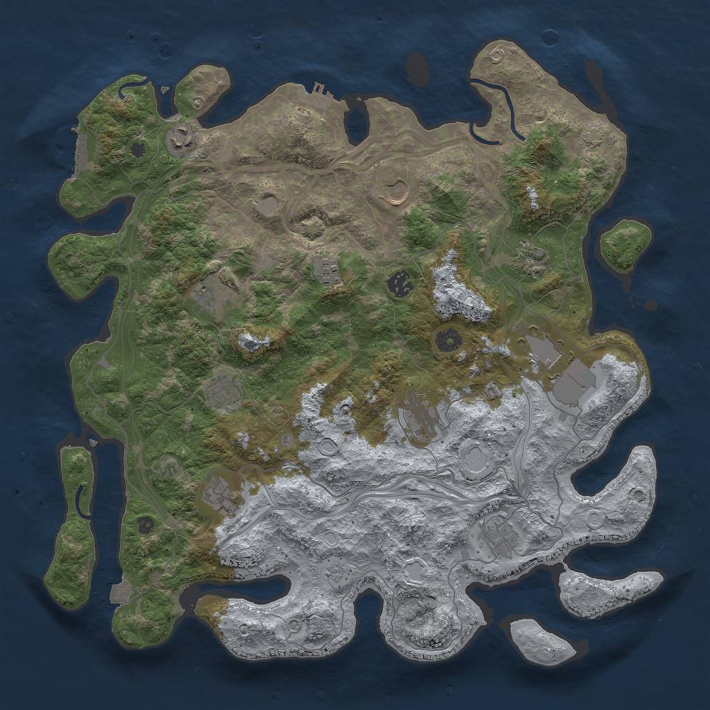 Rust Map: Procedural Map, Size: 4250, Seed: 1698413307, 19 Monuments