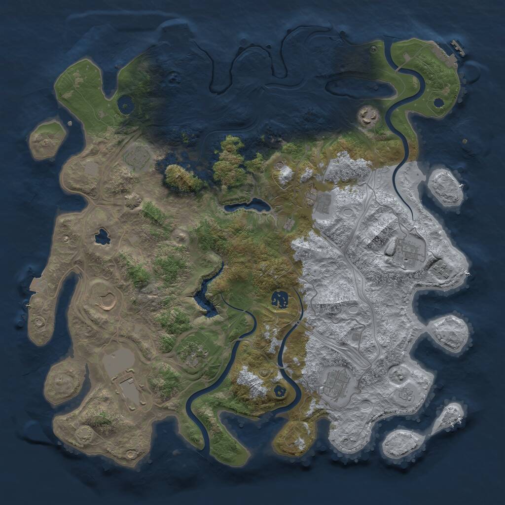 Rust Map: Procedural Map, Size: 4250, Seed: 4689217, 16 Monuments