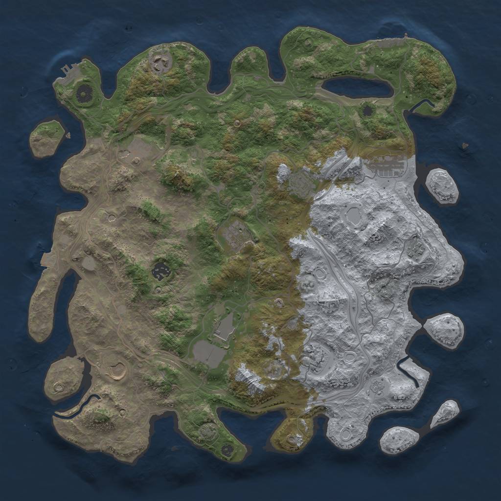 Rust Map: Procedural Map, Size: 4250, Seed: 4689217, 18 Monuments