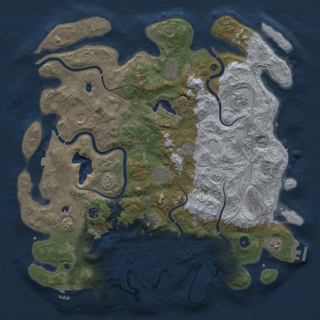 Rust Map: Procedural Map, Size: 4500, Seed: 15445, 16 Monuments