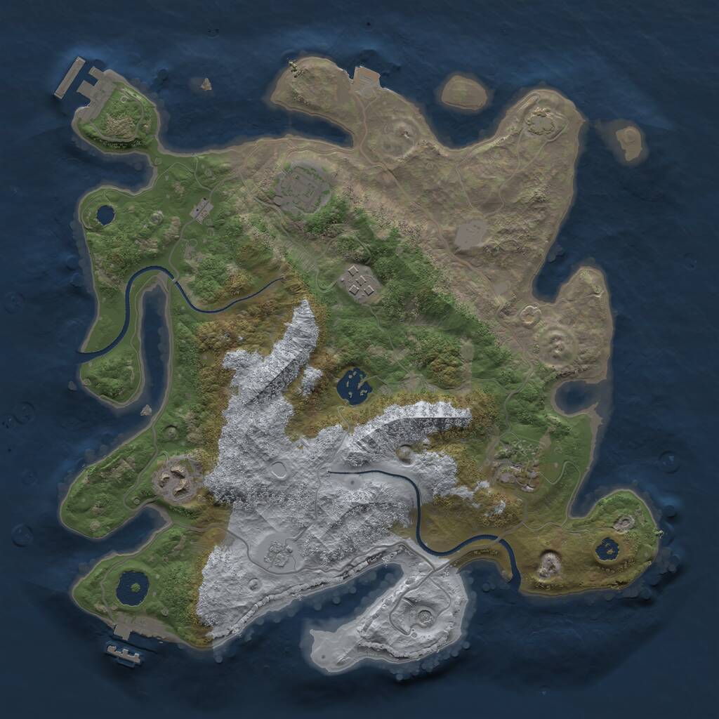 Rust Map: Procedural Map, Size: 3200, Seed: 45987215, 11 Monuments