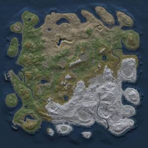 Thumbnail Rust Map: Procedural Map, Size: 4500, Seed: 991882434, 15 Monuments