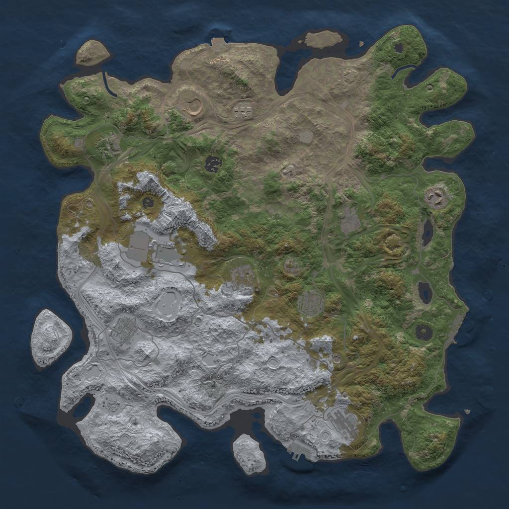 Rust Map: Procedural Map, Size: 4500, Seed: 1511729823, 19 Monuments