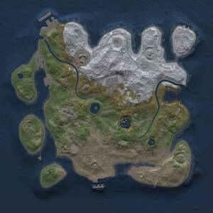 Thumbnail Rust Map: Procedural Map, Size: 3000, Seed: 1583173545, 9 Monuments