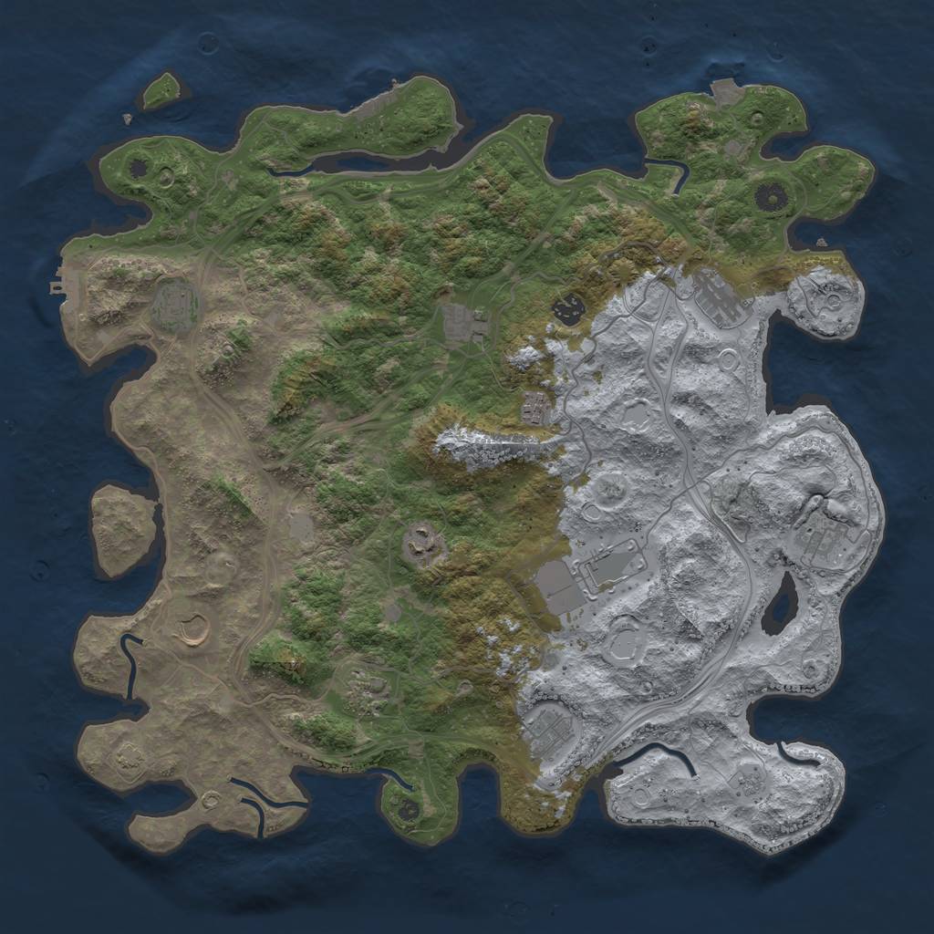 Rust Map: Procedural Map, Size: 4500, Seed: 1661679141, 19 Monuments