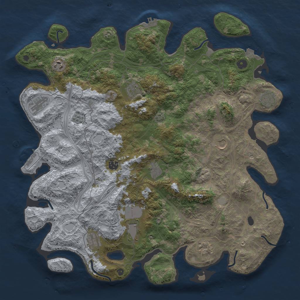 Rust Map: Procedural Map, Size: 4500, Seed: 348419524, 19 Monuments