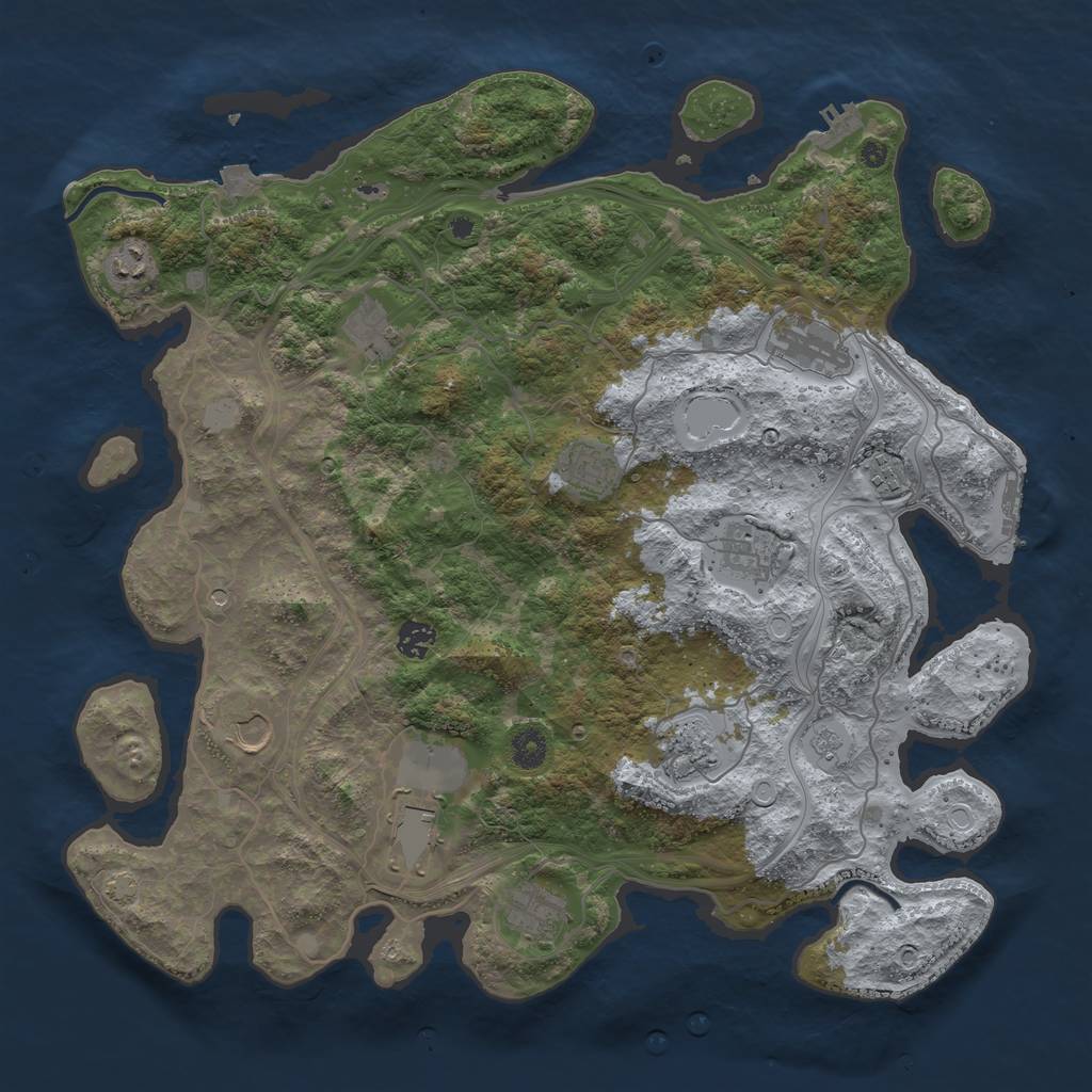 Rust Map: Procedural Map, Size: 4250, Seed: 74, 19 Monuments