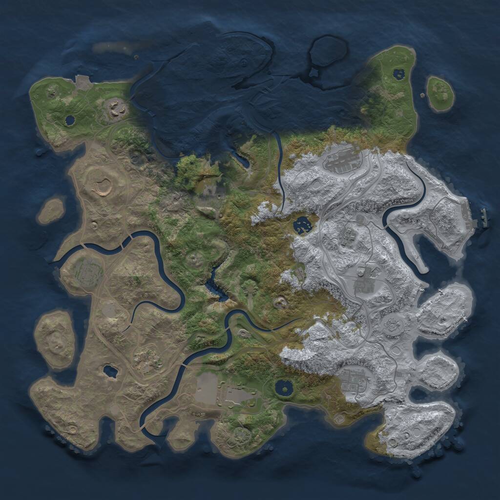 Rust Map: Procedural Map, Size: 4250, Seed: 74, 17 Monuments