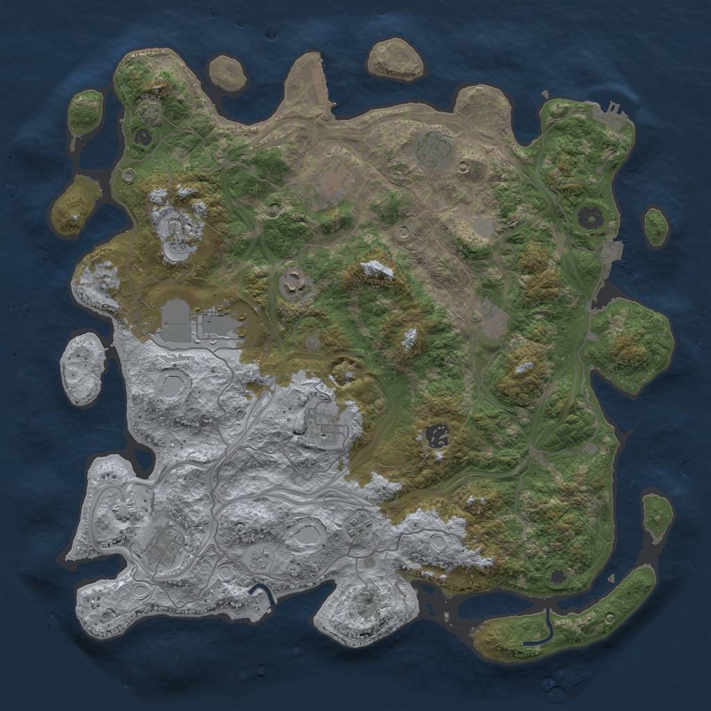 Rust Map: Procedural Map, Size: 4300, Seed: 1511394252, 18 Monuments