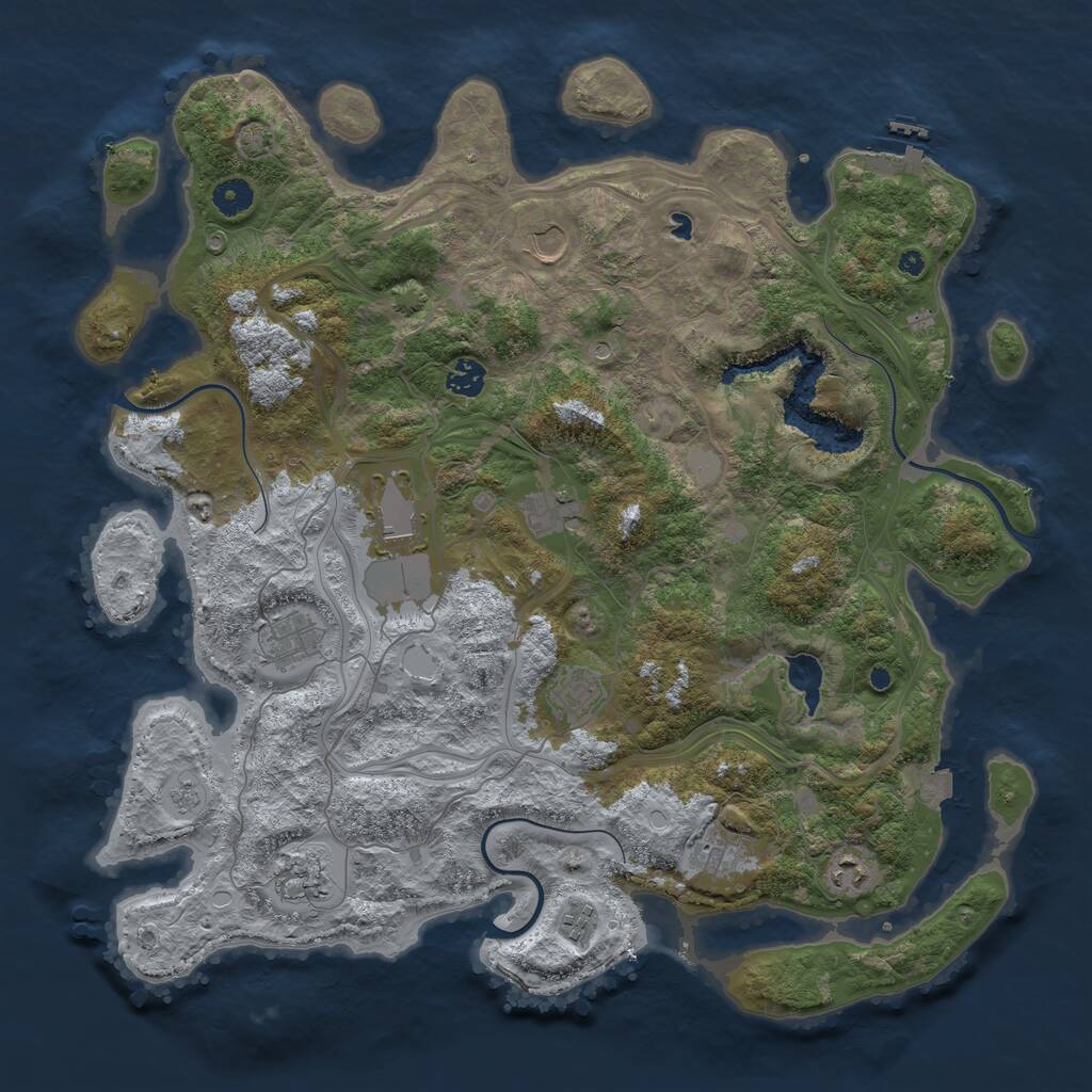 Rust Map: Procedural Map, Size: 4300, Seed: 1511394252, 15 Monuments