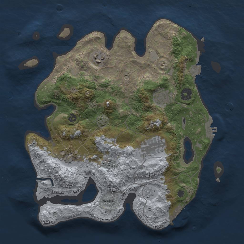 Rust Map: Procedural Map, Size: 3000, Seed: 7508639, 13 Monuments