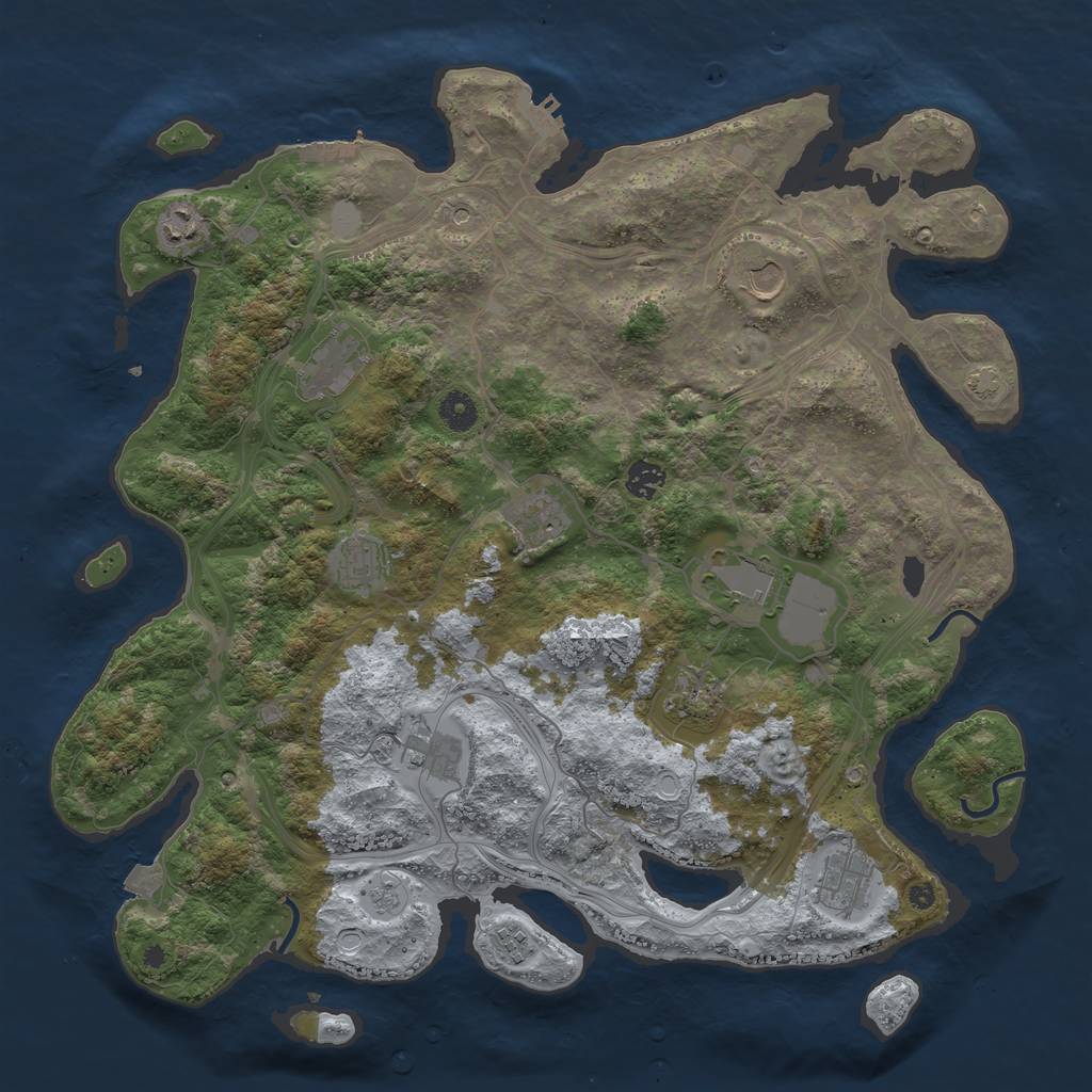 Rust Map: Procedural Map, Size: 4250, Seed: 554619790, 19 Monuments