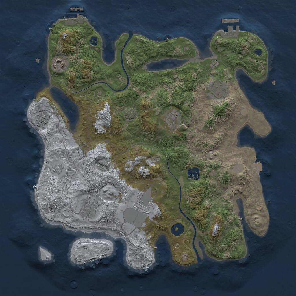 Rust Map: Procedural Map, Size: 3500, Seed: 263332984, 13 Monuments