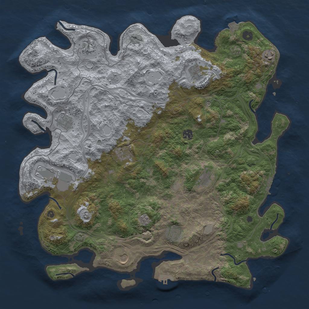 Rust Map: Procedural Map, Size: 4500, Seed: 400200, 19 Monuments