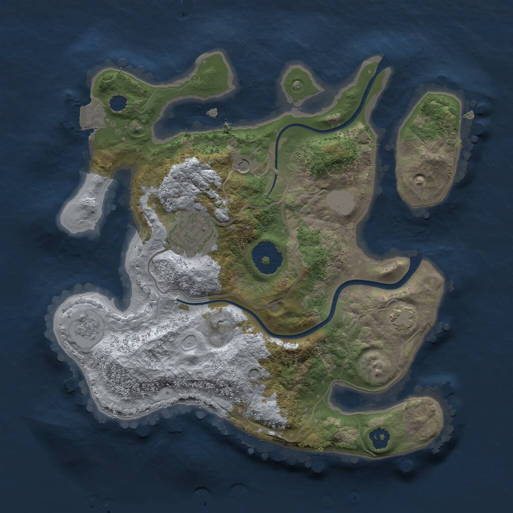 Rust Map: Procedural Map, Size: 2500, Seed: 351249447, 5 Monuments