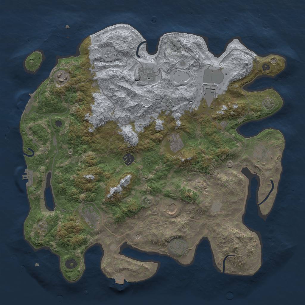 Rust Map: Procedural Map, Size: 4000, Seed: 479183072, 18 Monuments