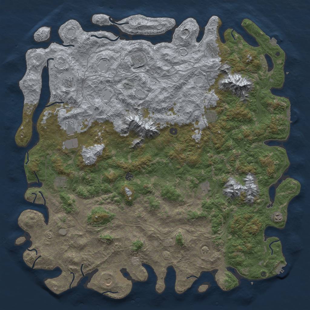 Rust Map: Procedural Map, Size: 6000, Seed: 6662130, 19 Monuments
