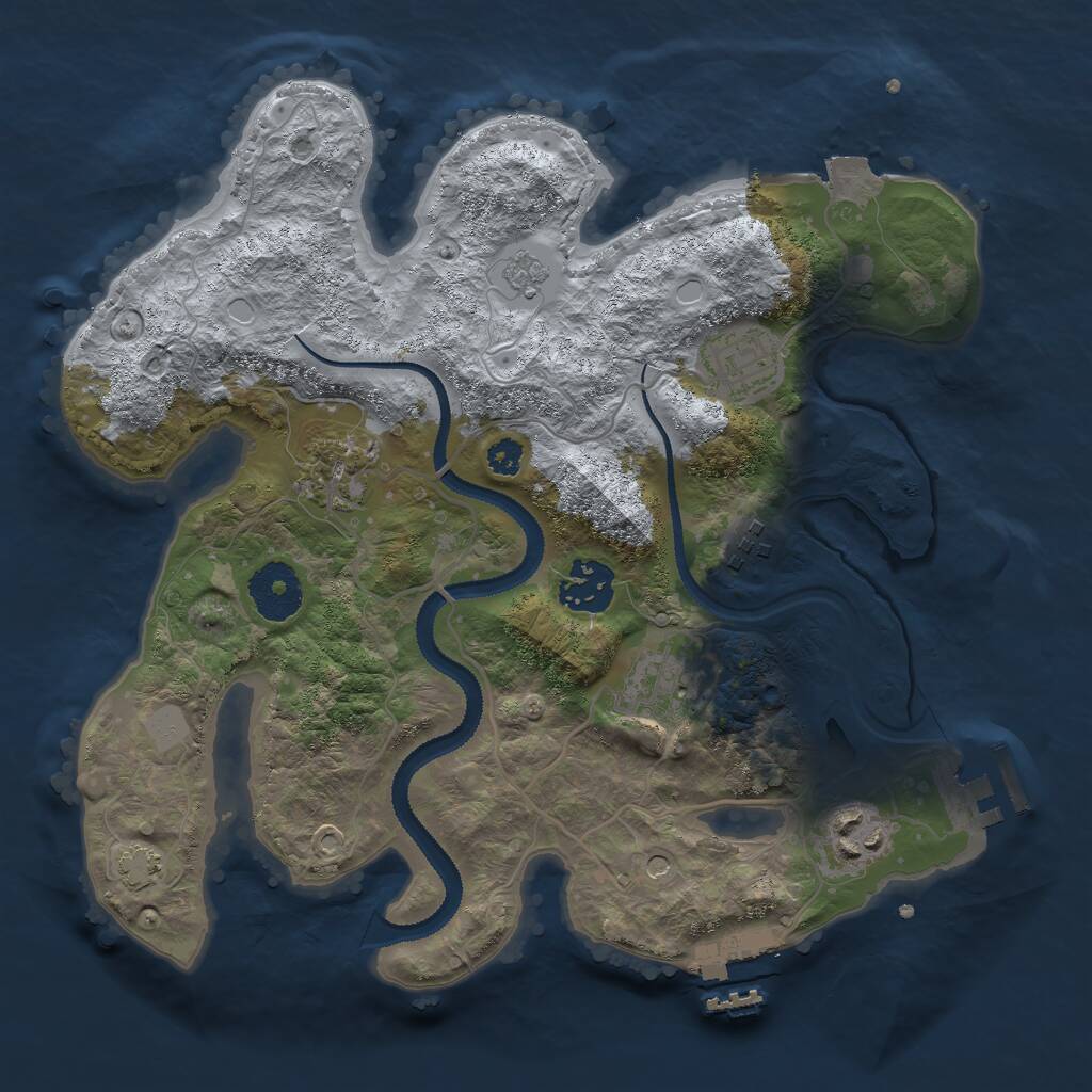 Rust Map: Procedural Map, Size: 3000, Seed: 1169965667, 12 Monuments