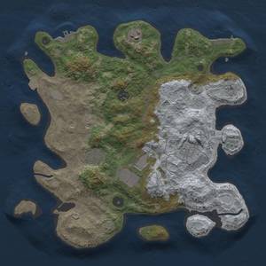 Thumbnail Rust Map: Procedural Map, Size: 3500, Seed: 297735309, 14 Monuments